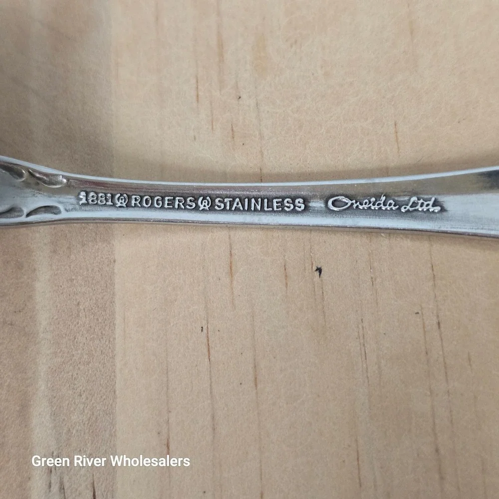 1881 Rogers‎ Stainless Serving Meat Fork Oneida Ltd Arbor Rose True Rose Handle